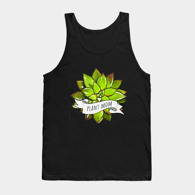 Succulent plant mom watercolor green Tank Top by Collagedream